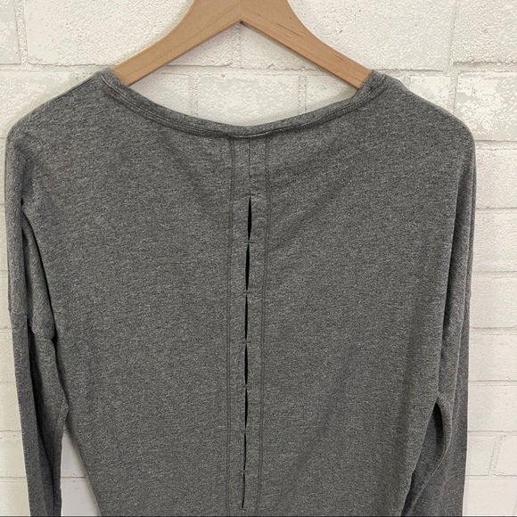CALIA by Carrie Underwood Gray Split Back Long Sleeve Dolman Top - Picture 7 of 10